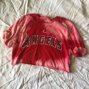 Cropped/ tie dye MLB Angels tee
